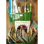 Two crates of hardback and other books, including Points of the Horse, Rudyard Kipling, Norman