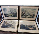 A set of four Hogarth framed reprints of S. Howitt sporting and hunting prints with English and
