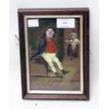 A small framed original work, depicting Dickensian style figure, entitled Under the Influence