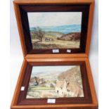 B. W. Cooper: a pair of polished wood framed oils on board, one entitled Exmoor Ponies, the other