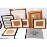 Six small picture frames, two framed prints and a copy of In and Around Salt Lake City by The