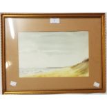 Derek Radden: A gilt framed and slipped watercolour entitled Norfolk Coast - signed and with