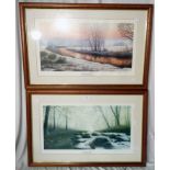 David J. Lawrence: a set of four framed limited edition coloured prints, depicting the four