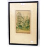 T. Waghorn: a framed faded coloured print, entitled The Blue Shield, Ruane - foxing