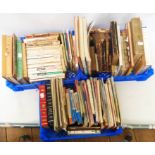 Three crates containing books and publications, including equestrian titles, Argosy and various