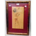 Patrick King: a gilt framed limited edition coloured print, nude study - 164/850