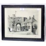 A. D. Calwey: a framed monochrome print, entitled The Landgate, Rye