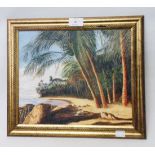 S. Ayers: a framed oil on board, entitled Barbados