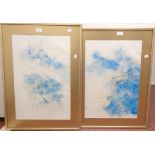 Two gilt framed and slipped faded floral prints
