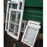 Ten assorted old windows