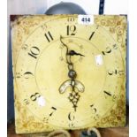 An antique brass birdcage framed thirty hour longcase clock movement married to a 28 cm square