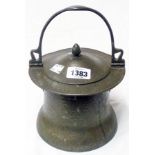 An Art Nouveau pewter biscuit barrel