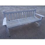 A 1.59m painted wood garden bench