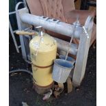 A vintage galvanized paraffin greenhouse heater by Eltex, chimneys missing - sold with galvanized