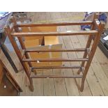 A 20th Century stained beech double towel rail