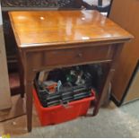 A mid 20th Century oak table cabinet cased Singer 466 sewing machine