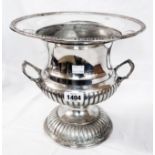 A silver plated campagna shaped ice bucket