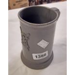 A pewter tankard engraved for the Nottingham Rowing Club