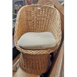 A 20th Century wicker tub chair