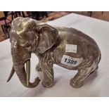 A silver plated pewter elephant