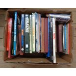 A box containing a collection of vintage and later railway interest hardback books and other