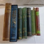 A small collection of antique and later hardback books, including The Bridge by Frank Brangwyn,