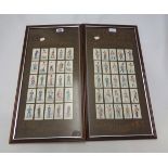 Two framed sets of military figure cigarette cards - some light fading