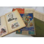 Five 20th Century scrapbooks with newspaper clippings, recovered pictures and other contents -