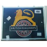 A modern reproduction painted cast iron British Railways sign