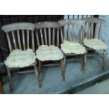 Four stick back kitchen chairs - a/f