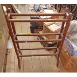 A 20th Century stained beech double towel rail
