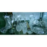 A quantity of assorted glassware including Stuart crystal wines, flower vases, bowl, etc.