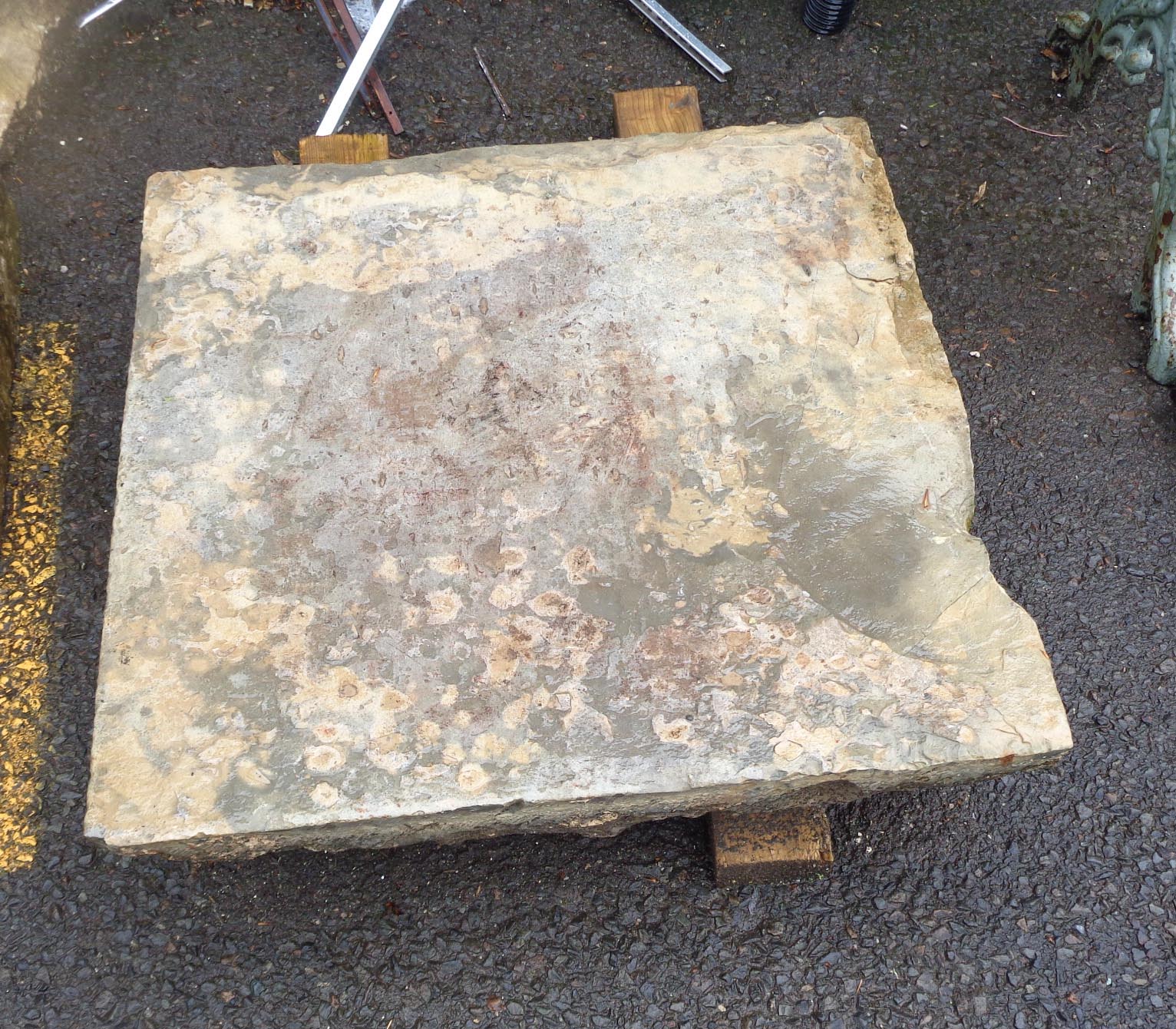 An old flagstone - 74cm X 72cm