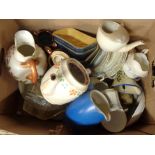 A box containing assorted china including Denby, Royal Worcester - various condition