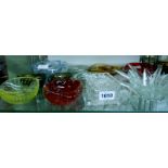 A quantity of assorted glass trays, dishes and ashtrays