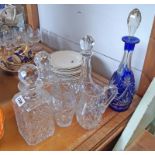 A quantity of crystal and other glassware including decanters, bowls, jugs and vases
