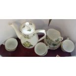 A Royal Worcester The Worcester Hop Mathon bone china coffee set