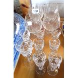 A small quantity of Waterford drinking glasses including a set of four brandy balloons, etc.