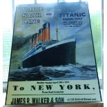 A modern printed tin Titanic sign