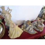 A Wedgwood Jasper limited edition Erato figure - sold with Coalport, Lladro and another