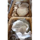 Two boxes of assorted glass and ceramics