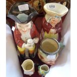 Five Toby and character jugs including Staffordshire, Samson, Lancaster, etc.