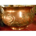 An Art Nouveau Joseph Sankey copper jardiniere