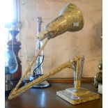 A vintage Herbert Terry Anglepoise desk lamp with gold marbled finish