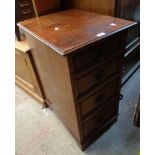 A 45cm Edwardian walnut pedestal chest of four long graduated drawers - converted, split and minor