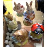 Five boxed Royal Albert Beatrix Potter figures including Mother Ladybird, Mrs Tittlemouse, Peter