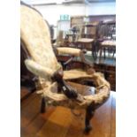 A 19th Century mahogany show frame drawing room armchair - for restoration