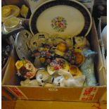 A box containing assorted ceramics including Walt Disney puppy dogs and Midwinter Home Maker plates,