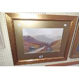 J. Whiteley (R. D. Sherrin): a gilt framed and slipped gouache, depicting a moorland view with track