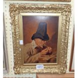 C.B. Birch: a gilt gesso framed mid 19th Century oil on board copy of a German oil portrait,